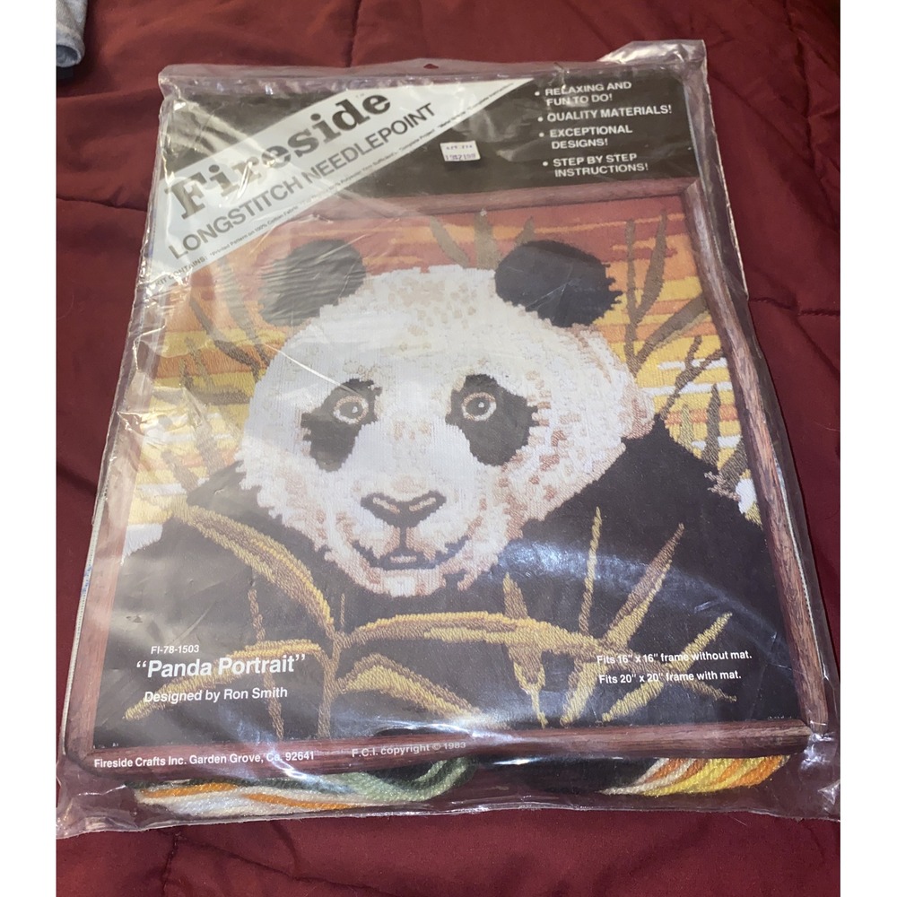 Fireside Longstitch Needlepoint Kit‎ FI-78-1503 Panda Portrait 16" x 16"